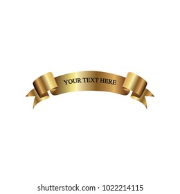 Beautiful colored ribbon. Realistic Ribbon with inscription:your text here