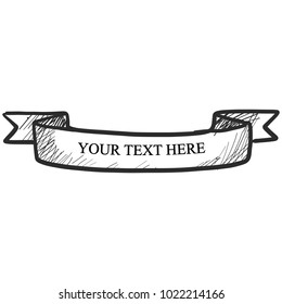 Beautiful colored ribbon. Realistic Ribbon with inscription:your text here