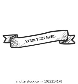 Beautiful colored ribbon. Realistic Ribbon with inscription:your text here