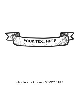 Beautiful colored ribbon. Realistic Ribbon with inscription:your text here
