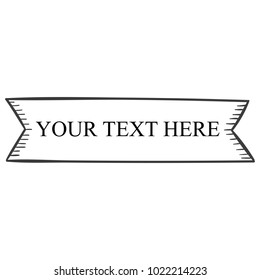 Beautiful colored ribbon. Realistic Ribbon with inscription:your text here