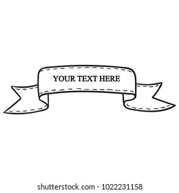 Beautiful colored ribbon. Realistic Ribbon with inscription:your text here