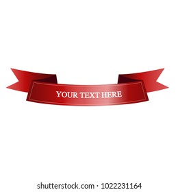 Beautiful colored ribbon. Realistic Ribbon with inscription:your text here