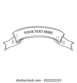 Beautiful colored ribbon. Realistic Ribbon with inscription:your text here