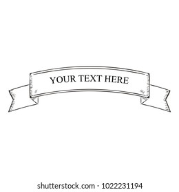 Beautiful colored ribbon. Realistic Ribbon with inscription:your text here