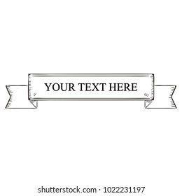 Beautiful colored ribbon. Realistic Ribbon with inscription:your text here