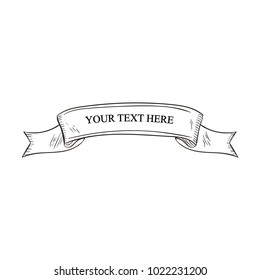 Beautiful colored ribbon. Realistic Ribbon with inscription:your text here