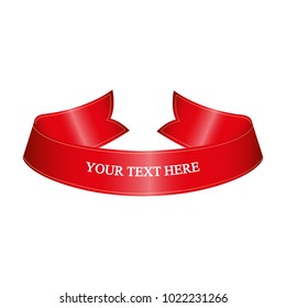 Beautiful colored ribbon. Realistic Ribbon with inscription:your text here