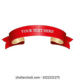 Beautiful colored ribbon. Realistic Ribbon with inscription:your text here