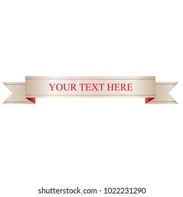 Beautiful colored ribbon. Realistic Ribbon with inscription:your text here
