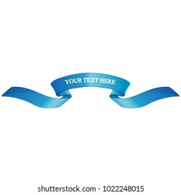 Beautiful colored ribbon. Realistic Ribbon with inscription:your text here