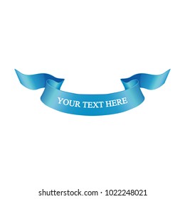 Beautiful colored ribbon. Realistic Ribbon with inscription:your text here
