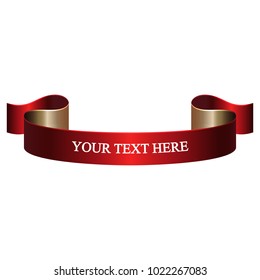 Beautiful colored ribbon. Realistic Ribbon with inscription:your text here