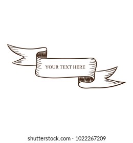 Beautiful colored ribbon. Realistic Ribbon with inscription:your text here