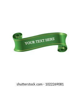Beautiful colored ribbon. Realistic Ribbon with inscription:your text here