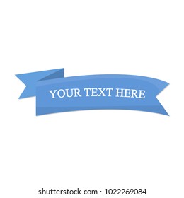 Beautiful colored ribbon. Realistic Ribbon with inscription:your text here