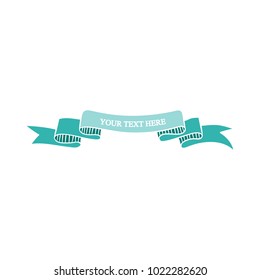 Beautiful colored ribbon. Realistic Ribbon with inscription:your text here