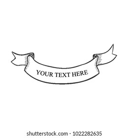 Beautiful colored ribbon. Realistic Ribbon with inscription:your text here