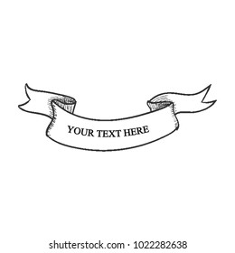 Beautiful colored ribbon. Realistic Ribbon with inscription:your text here