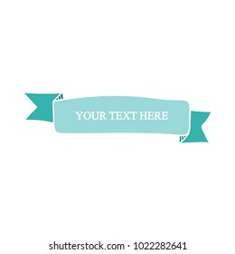 Beautiful colored ribbon. Realistic Ribbon with inscription:your text here