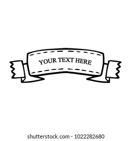 Beautiful colored ribbon. Realistic Ribbon with inscription:your text here