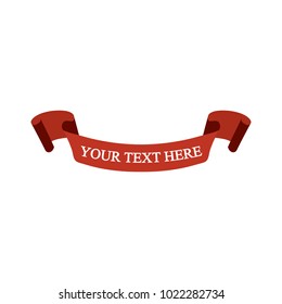 Beautiful colored ribbon. Realistic Ribbon with inscription:your text here