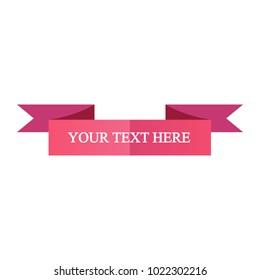 Beautiful colored ribbon. Realistic Ribbon with inscription:your text here