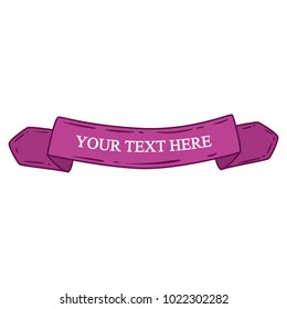 Beautiful colored ribbon. Realistic Ribbon with inscription:your text here