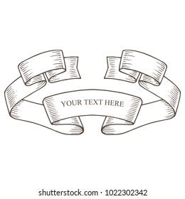 Beautiful colored ribbon. Realistic Ribbon with inscription:your text here