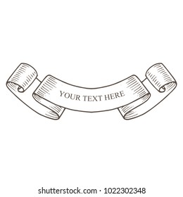 Beautiful colored ribbon. Realistic Ribbon with inscription:your text here