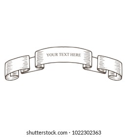 Beautiful colored ribbon. Realistic Ribbon with inscription:your text here