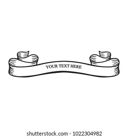 Beautiful colored ribbon. Realistic Ribbon with inscription:your text here