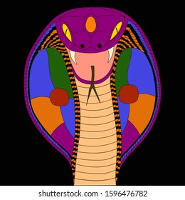 Beautiful colored snake. Suitable for printing on mugs and clothes.