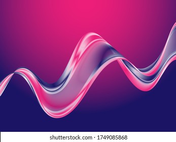 Schöner, farbiger Strom einer Flüssigseife. Abstraktes Wellenelement.