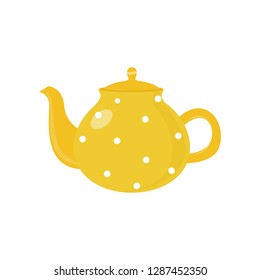 Beautiful colored teapot for brewing tea and boiling water. Teapot unusual shape.