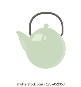 Beautiful colored teapot for brewing tea and boiling water. Teapot unusual shape.