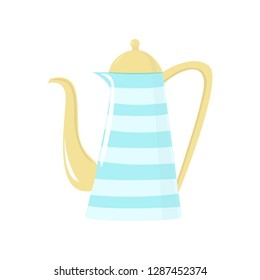 Beautiful colored teapot for brewing tea and boiling water. Teapot unusual shape.