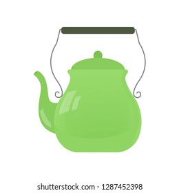 Beautiful colored teapot for brewing tea and boiling water. Teapot unusual shape.