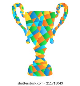Beautiful colored trophy. Many colors. Illustration EPS10 