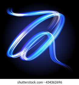 Beautiful colored vector light effect of neon glow lights and flash. Background with flying design elements.