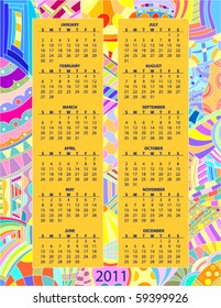 Beautiful colorful 2011 vector calendar