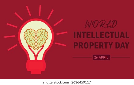 BEAUTIFUL AND COLORFUL 26 APRIL WORLD INTELLECTUAL PROPERTY DAY BANNER, COVER, POSTER, FLYER, BACKGROUND, WALLPAPER NEW GRAPHICS ILLUSTRATION VECTOR ART DESIGN