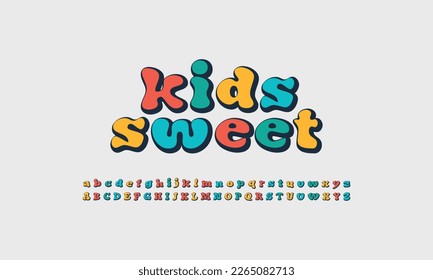 Beautiful Colorful 3D Kids logo Fonts, Creative Typography Fonts for Children's Books, Educational Materials, and Fun Projects" Letters,  Colorful 3D kids alphabet design vector template. 