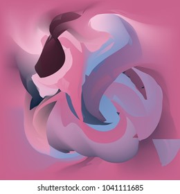 Beautiful and Colorful Abstract Digital Painting Background - Pink, Blue, Violet, Red. Graphic Design Resources, Element, Vector Illustration.