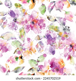 Beautiful Colorful Abstract Floral Design Pattern. Grunge Texture Textil Fashion Art Flower Background
