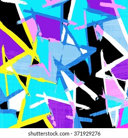 Beautiful colorful abstract graffiti polygons vector illustration