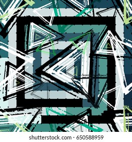 Beautiful colorful abstract graffiti polygons on a black background vector illustration