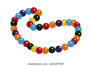 Beautiful colorful Bead bracelet isolated on white background - vector illustration 