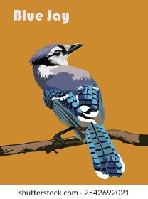 Hermoso pájaro colorido, Ilustración vectorial.