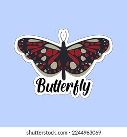 Beautiful colorful butterflies. Butterfly illustration for stickers or print. Butterfly vector design